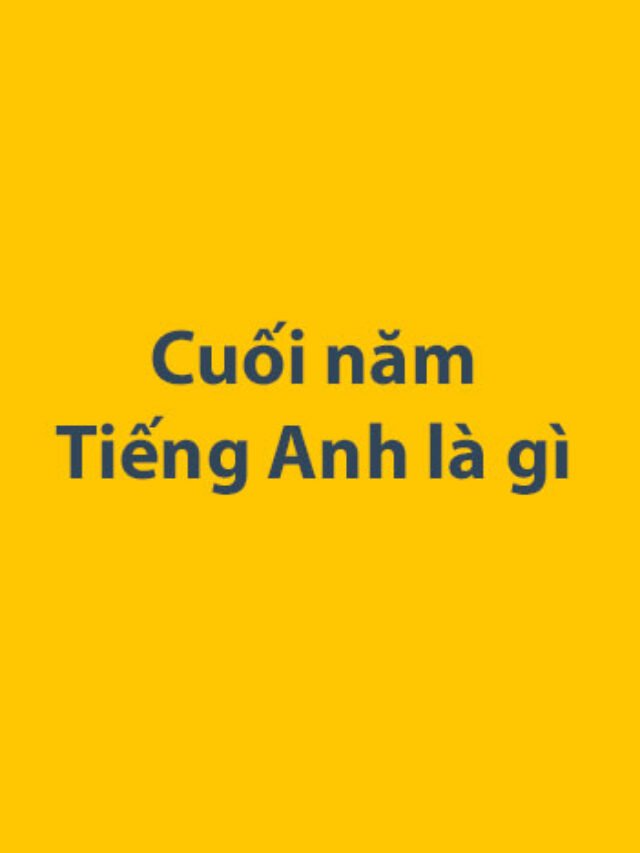 Cuối năm Tiếng Anh là gì